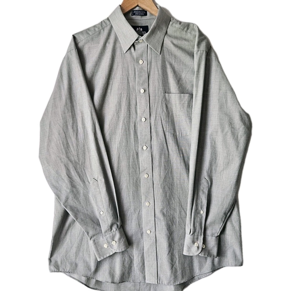 Stafford Men's Button Up Dress Shirt Size 16.5 x 34-35 Green